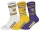 NFL Vikings 3 darabos Crew HUDDLE zokni - White/Purple/Black