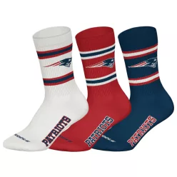   NFL Patriots HUDDLE 3 darabos Crew zokni - White/Red/Blue 39-42