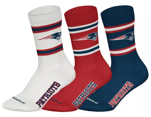 NFL Patriots HUDDLE 3 darabos Crew zokni - White/Red/Blue 43-46