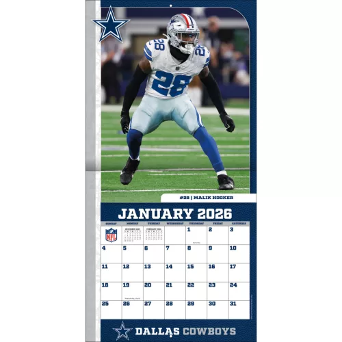 Dallas Cowboys Fali naptár 2026 (30 x 60 cm)