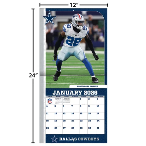Dallas Cowboys Fali naptár 2026 (30 x 60 cm)