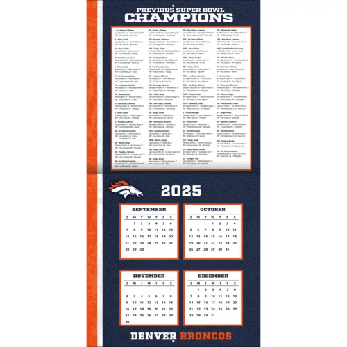 Denver Broncos Fali naptár 2026 (30 x 60 cm)