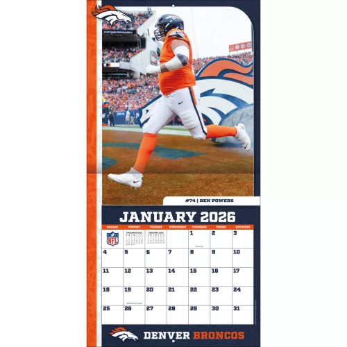 Denver Broncos Fali naptár 2026 (30 x 60 cm)