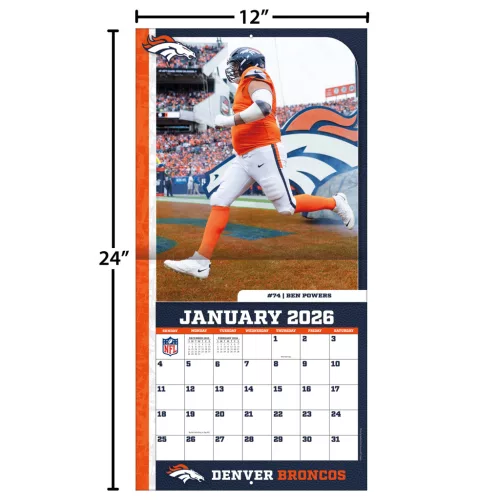 Denver Broncos Fali naptár 2026 (30 x 60 cm)