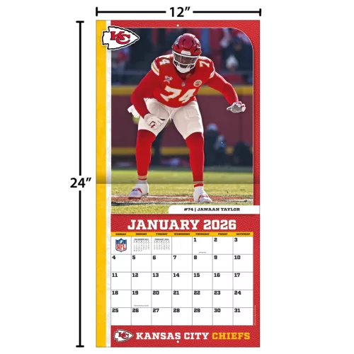 Kansas City Chiefs Fali naptár 2026 (30 x 60 cm)
