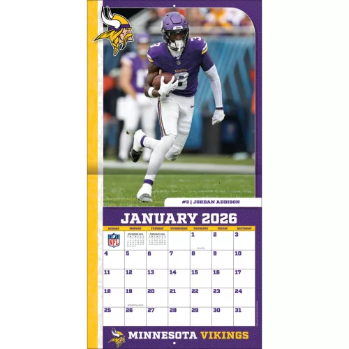 Minnesota Vikings Fali naptár 2026 (30 x 60 cm)