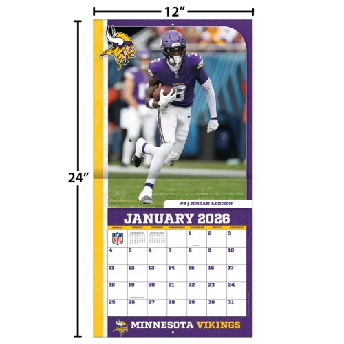 Minnesota Vikings Fali naptár 2026 (30 x 60 cm)