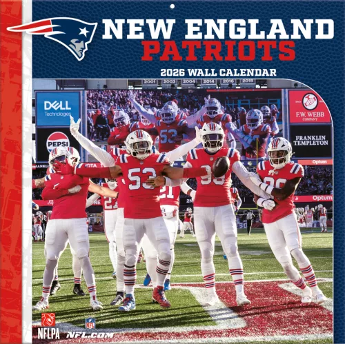 New England Patriots Fali naptár 2026 (30 x 60 cm)