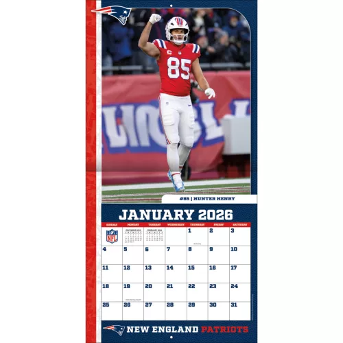 New England Patriots Fali naptár 2026 (30 x 60 cm)