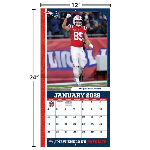 New England Patriots Fali naptár 2026 (30 x 60 cm)