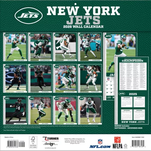 New York Jets Fali naptár 2026 (30 x 60 cm)