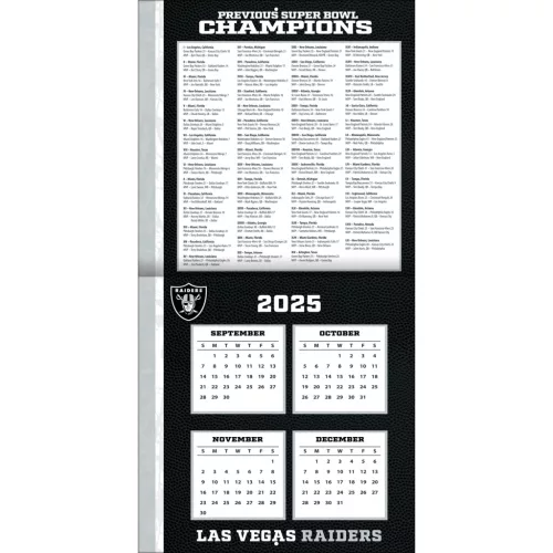 Las Vegas Raiders Fali naptár 2026 (30 x 60 cm)