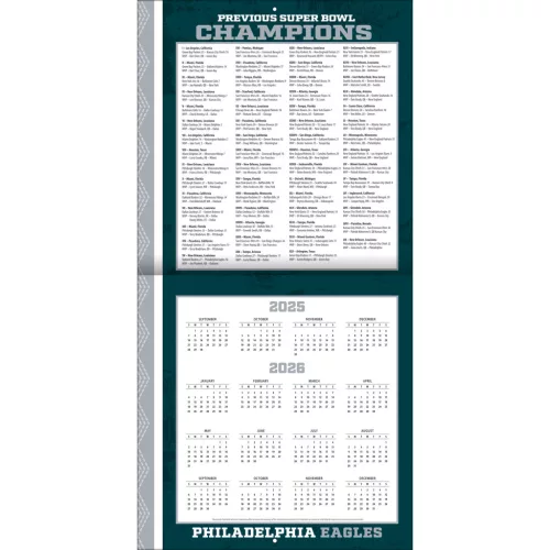 Philadelphia Eagles Fali naptár 2026 (30 x 60 cm)