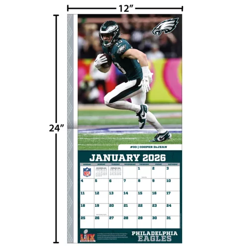 Philadelphia Eagles Fali naptár 2026 (30 x 60 cm)