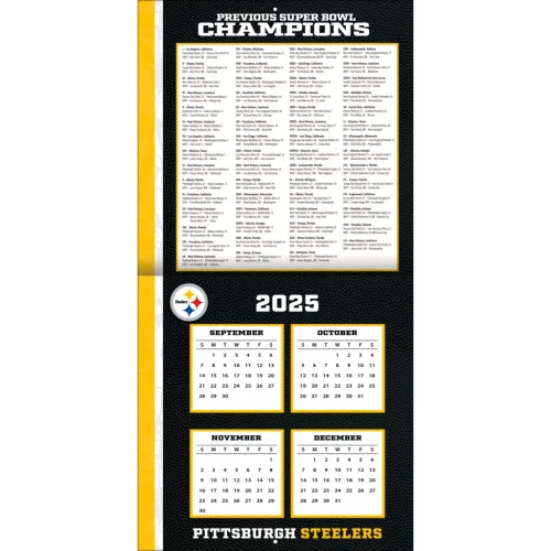 Pittsburgh Steelers Fali naptár 2026 (30 x 60 cm)