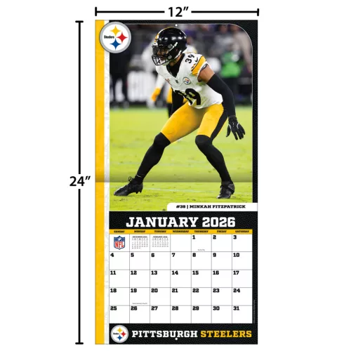 Pittsburgh Steelers Fali naptár 2026 (30 x 60 cm)