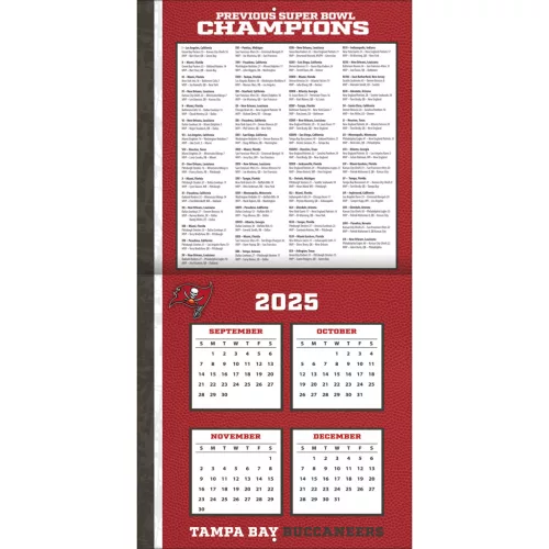 Tampa Bay Buccaneers Fali naptár 2026 (30 x 60 cm)