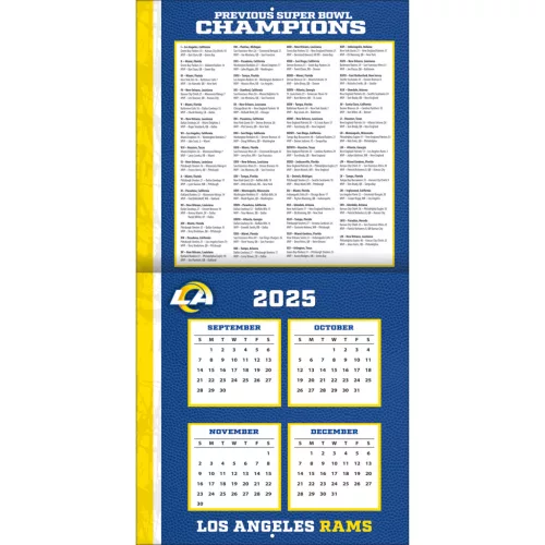 Los Angeles Rams Fali naptár 2026 (30 x 60 cm)
