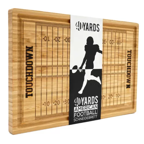 40YARDS amerikai futball vágódeszka – bambusz, gravírozott pályamintával
