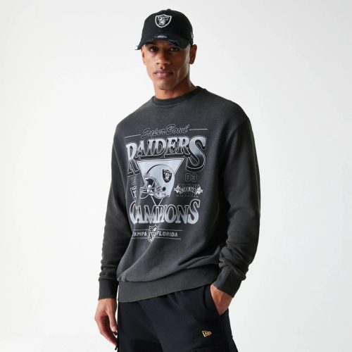 Las Vegas Raiders NFL Washed Super Bowl Grey Oversized pulóver