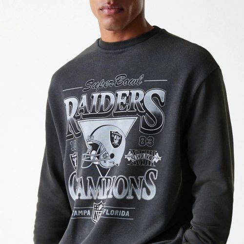 Las Vegas Raiders NFL Washed Super Bowl Grey Oversized pulóver