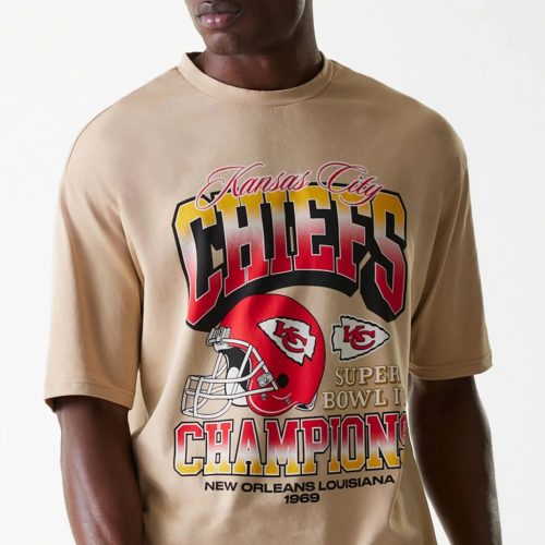 Kansas City Chiefs NFL Washed Super Bowl Beige Oversized Póló