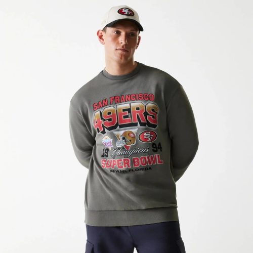 San Francisco 49ers NFL Washed Super Bowl Grey Oversized pulóver