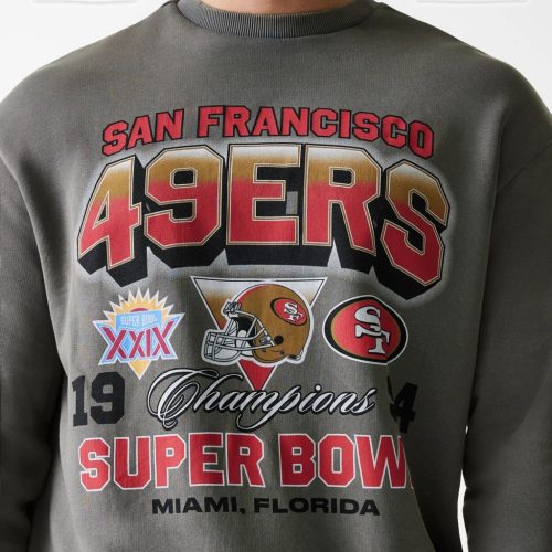 San Francisco 49ers NFL Washed Super Bowl Grey Oversized pulóver