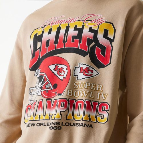 Kansas City Chiefs NFL Washed Super Bowl Beige Oversized pulóver