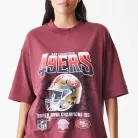 49ers NFL Washed Boxy Super Bowl Red Oversized Póló