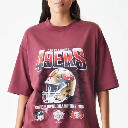 49ers NFL Washed Boxy Super Bowl Red Oversized Póló
