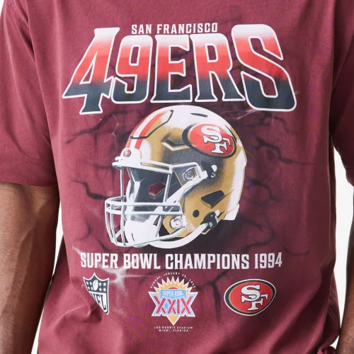 49ers NFL Washed Boxy Super Bowl Red Oversized Póló
