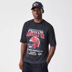  Kansas City Chiefs NFL Washed Boxy Super Bowl Beige Oversized Póló