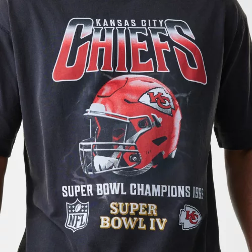 Kansas City Chiefs NFL Washed Boxy Super Bowl Beige Oversized Póló