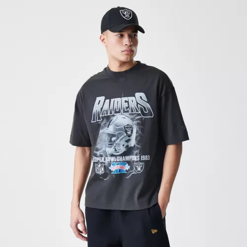 Las Vegas Raiders NFL Boxy Washed Super Bowl Oversized Póló