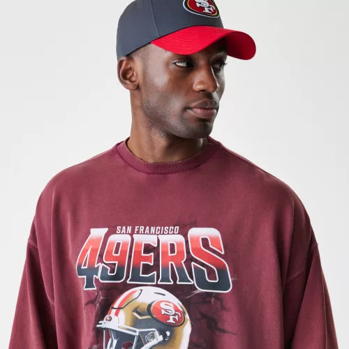San Francisco 49ers NFL Washed Super Bowl Red Oversized pulóver