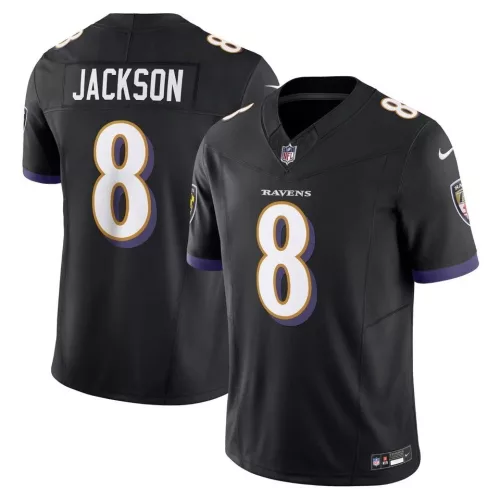 Lamar Jackson #8- Nike Secondary Alternate Game Jersey (Hivatalos Mez) - fekete