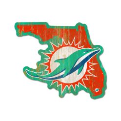 Miami Dolphins - Állam alakú falikép fából