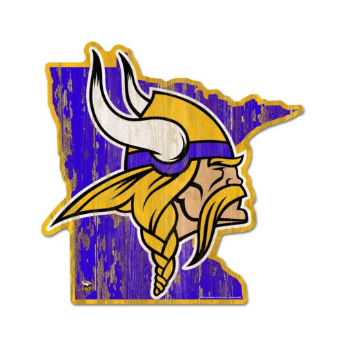 Minnesota Vikings - Állam alakú falikép fából