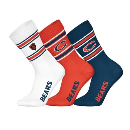 NFL Bears 3pk Crew Socks  White/Orange/Navy