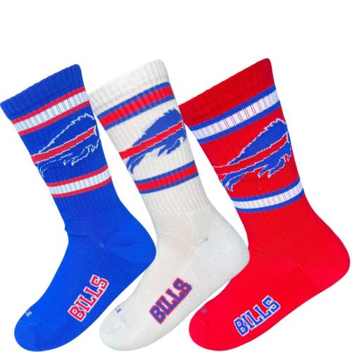 NFL Bills 3 darabos Crew zokni - Blue/White/Red