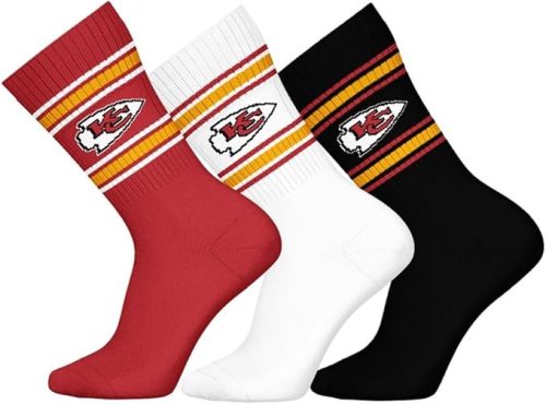 NFL Chiefs 3pk Crew Socks-Red/White/Black