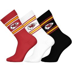 NFL Chiefs 3 darabos Crew zokni - Red/White/Black