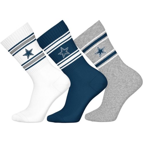 NFL Cowboys 3 darabos Crew zokni - White/Blue/Grey