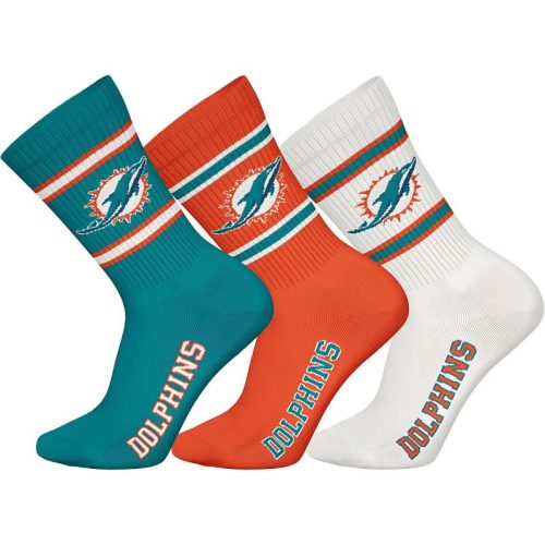NFL Dolphins 3 darabos Crew zokni - Orange/White/Green