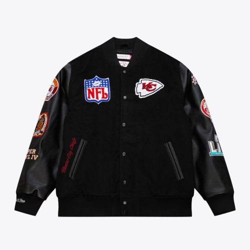 NFL BLACK OUT COLLECTION VARSITY JACKET - Mitchell & Ness - Kansas City Chiefs kabát