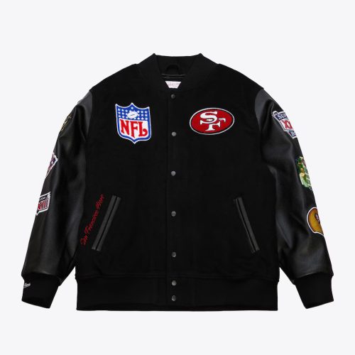 NFL BLACK OUT COLLECTION VARSITY JACKET - Mitchell & Ness - San Francisco 49ers kabát