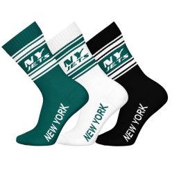 NFL Jets 3 darabos Crew zokni - Green/White/Black