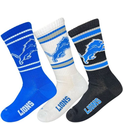 NFL Lions 3 darabos Crew zokni - Royal/White/Black