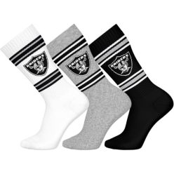 NFL Raiders 3 darabos Crew zokni - White/Grey/Black